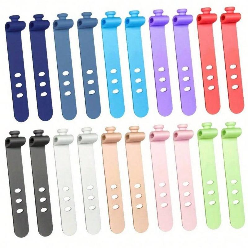 10pcs 73mm/10mm Reusable Fastening Cable Ties Cord Organizer for Earphone Mouse Cable Winder Portable Soft Silicone Wire Organizer