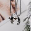 Fashion Spaceman Magnetic Attraction Couple Necklaces Friendship Jewelry Astronaut Magnet Lovers Necklace for Women Men Gift
