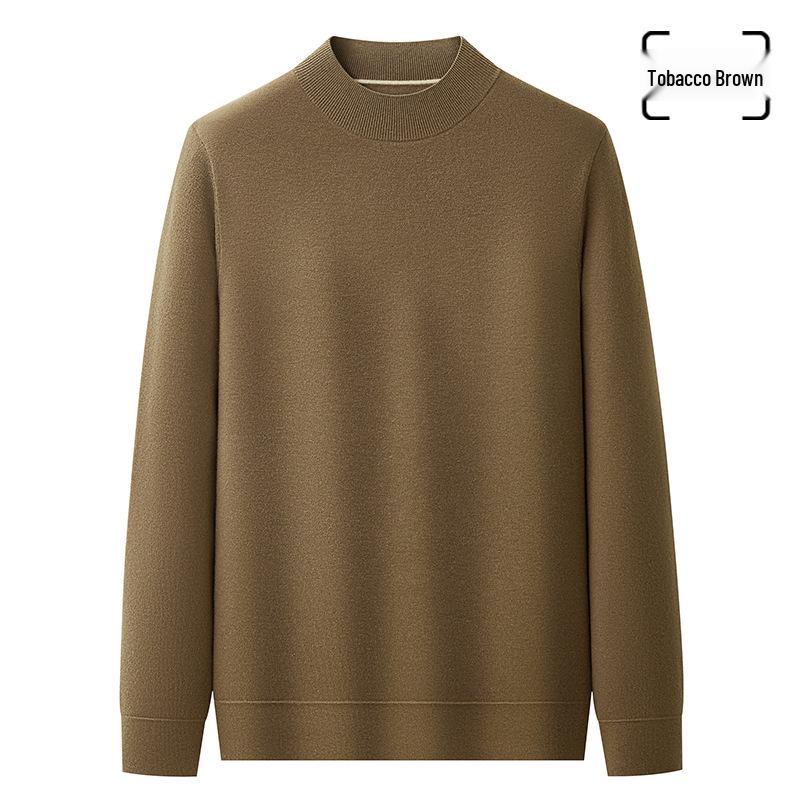 

Men s Machine Washable Wool Half-High Neck Sweater - Long Sleeve Business Casual Pullover for Autumn/Winter 5XL (195-215 jin)