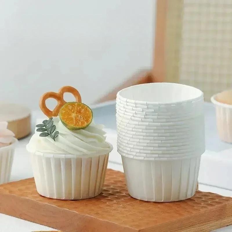 

50pc Cake Baked Crimped Muffins Cupcake Wrapping Paper Baking Cup Plate High Temperature Resistant Oil Paper Roll Cup Cake Tools