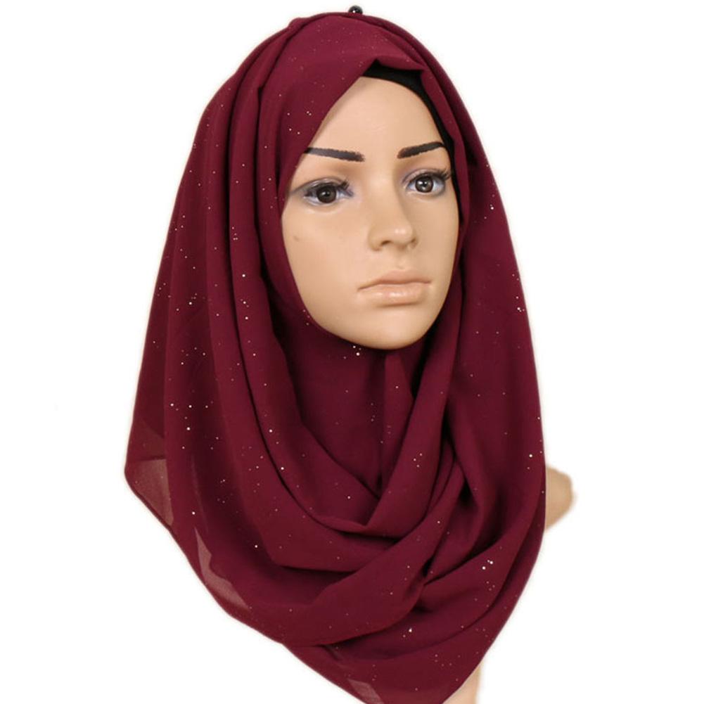 Womens Muslim Chiffon Headscarf Islamic Ladies Neck Head Hat Hijab