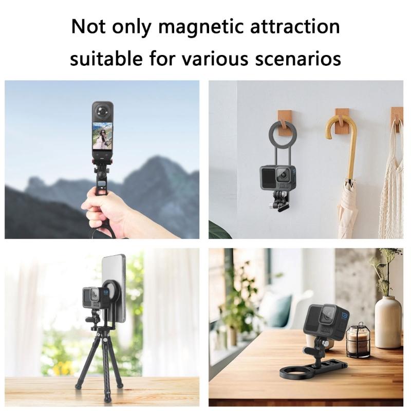 Foldable Selfie Stick Tripod Stand Mount Magnetic Phone Holder for Pocket 3 Action Camera Mount Video Recording