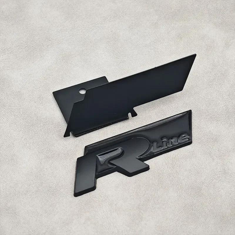 lmn1 ·3D Metal R Line R Logo Front Grill Emblem Car Rear Trunk Sticker For Volkswagen VW R Line Golf 4 5 6 7 Touran Polo Accessories