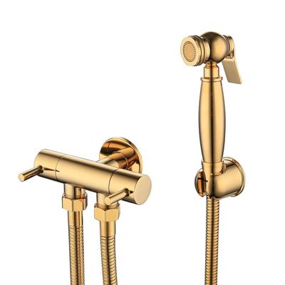 Bathroom  Bidet Sprayer Bidet Faucets Toilet Hand Spray Brass Bidet Set Toilet Bidet Sprayer Self Cleaning Shower Gold