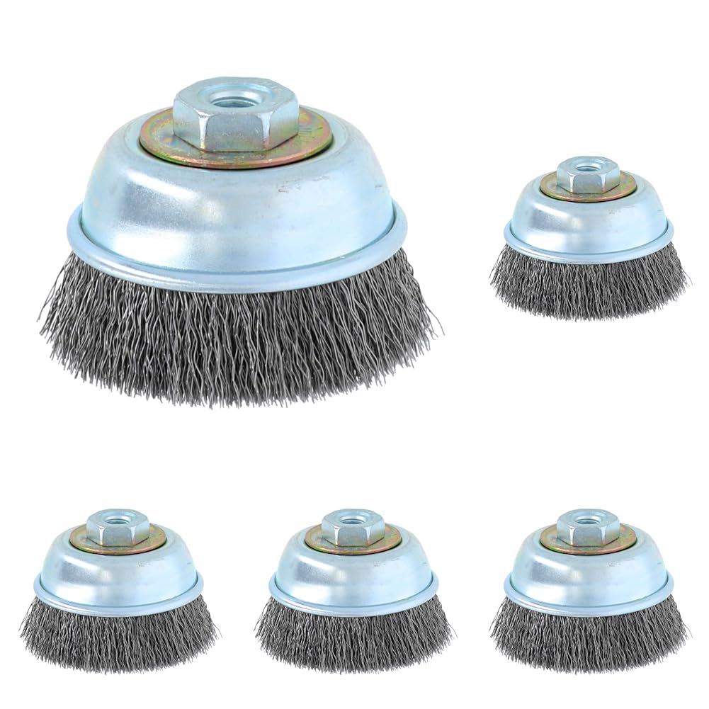 

Takagi PRO ZONE Cup Wire Brushes for 100mm Disc Grinder, Steel Wire, 75mm (x 5)