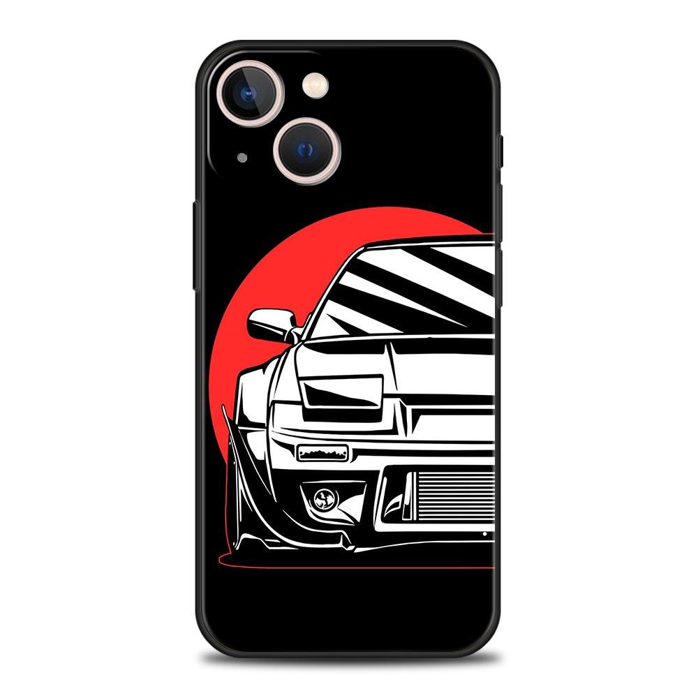 JDM Tokyo drift Sports Car Lamp For iPhone 11 12 13 15 14 Pro Max Phone Case X XR XS 7 8 Plus SE 2020 Luxury Soft Cover Funda