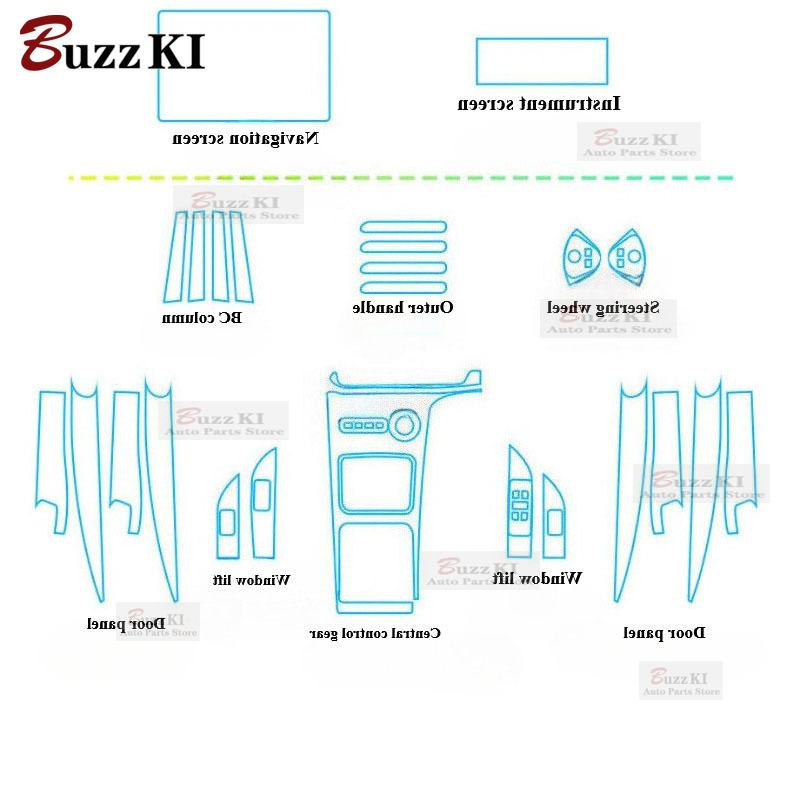 For Geely Galaxy E5 TPU Navigation Dashboard Gear Console Pre Cut Car Interior Repair Protective Car Film Anti-scratch Sticker