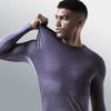 Men's V-Neck Long-Sleeve Ice Silk Warm Base Layer Top