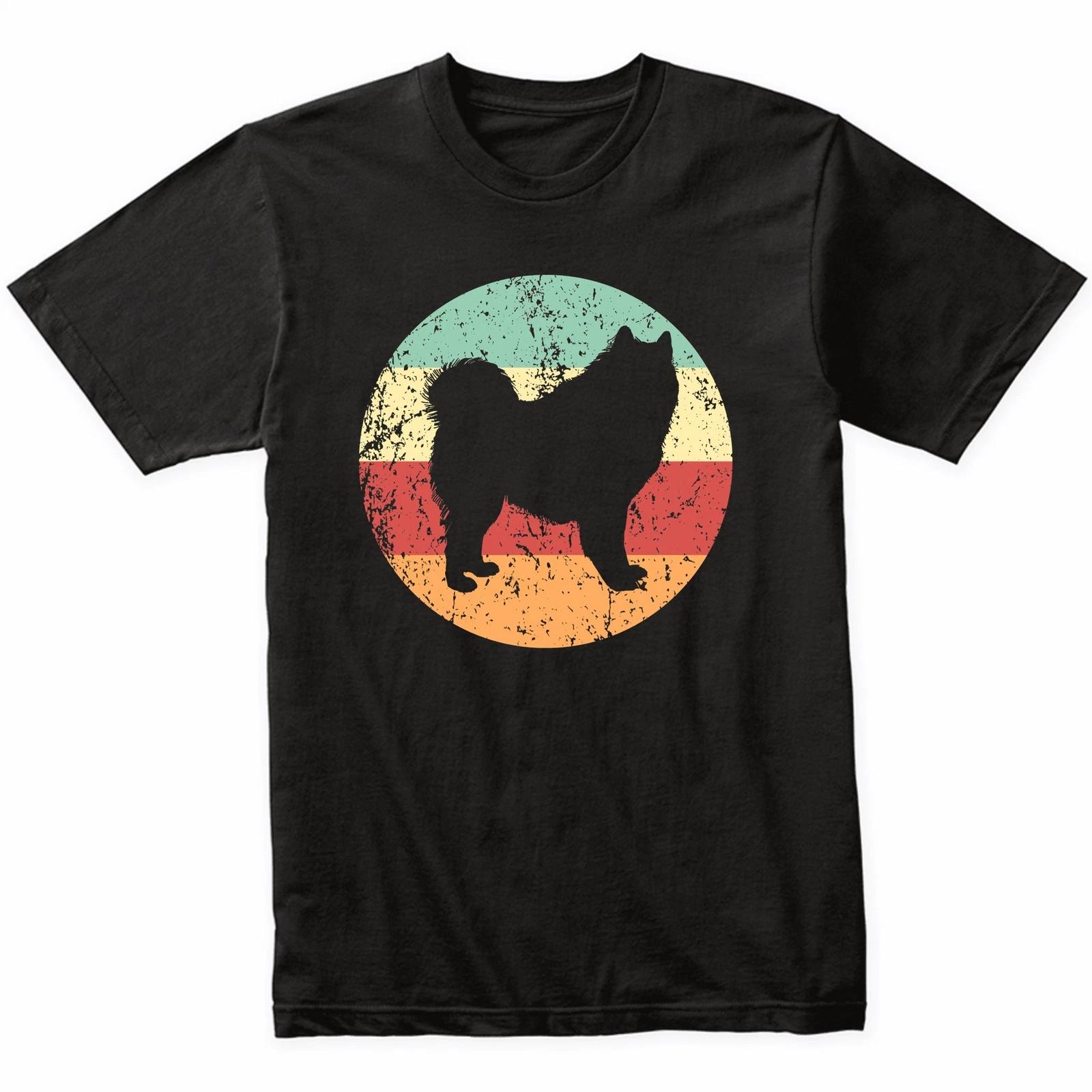 Samoyed Shirt - Vintage Retro Samoyed Dog T-Shirt - Retro Colors L