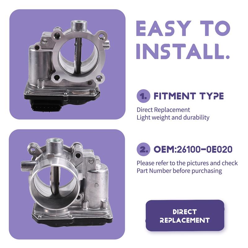 Diesel Engine Throttle Body Replacement Part 26100-11020 Fits For Toyota FORTUNER HILUX 2.4T 2GDFTV 2015 Model Code 26100-0E020