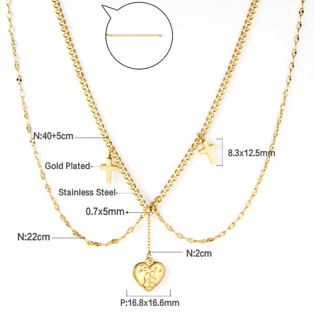 Dainty Shell Jewelry Gold Plated Necklace Women Custom Engraving Pendant Necklace Fashion 316L Stainless Steel Heart Necklaces