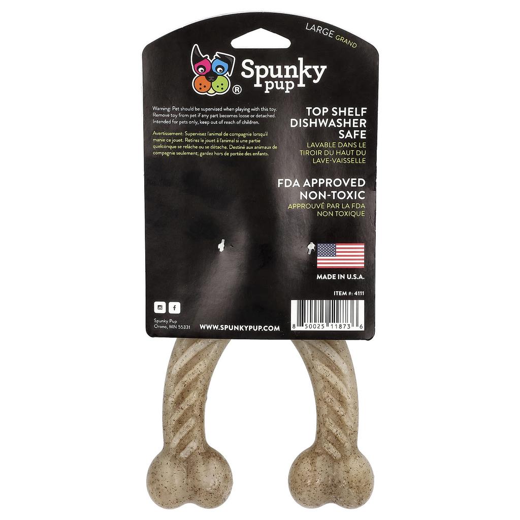Spunky Pup, Wishbone, Chewable Toy, Large, Chicken, 1 Toy