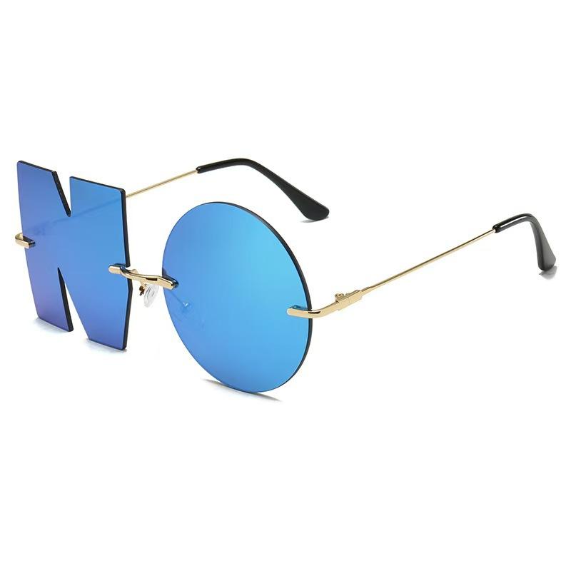 

NO Styling Sunglasses Fashion Metal Frame Colorful Lenses Alien Eyewear Trendy UV Protection
