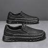 Fashion 2025 New Handmade Casual Leather Business Shoes Men Outdoor Flat Designer Loafers High Quality Comfy Soft Bottom Walking Shoes