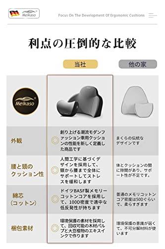 Meikaso Car Lumbar Support Cushion, Backrest Cushion, Memory Foam, Fashionable Car Headrest, Car Neck Pillow, Lumbar Support, Car Neck Pad, for Long D