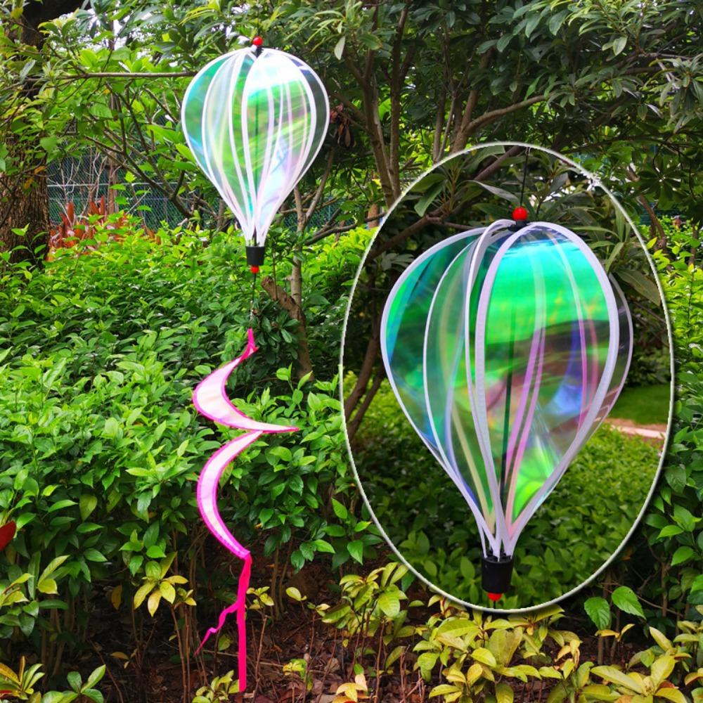 40cm Balloon Hot Air Balloon Spinner Plastic Striped Tie Dye Pinwheels