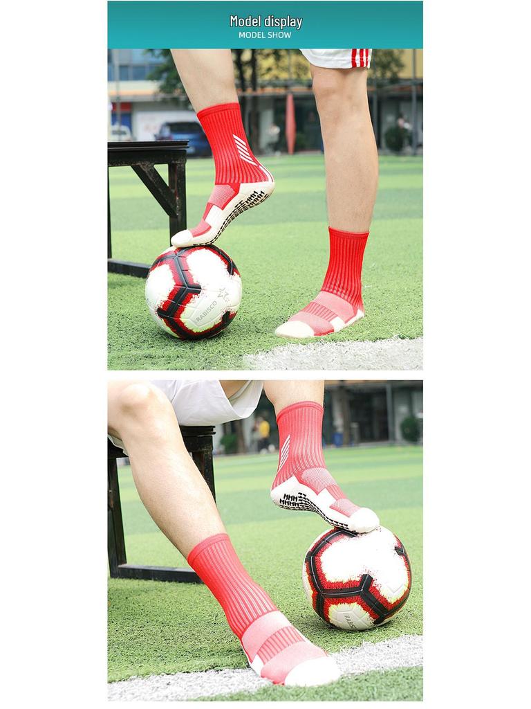 Herbst/Winter Rutschfeste Mittelhohe Fußballsocken: Schweißabsorbierend, Frotteesohle, Professionelle Trainingssportsocken