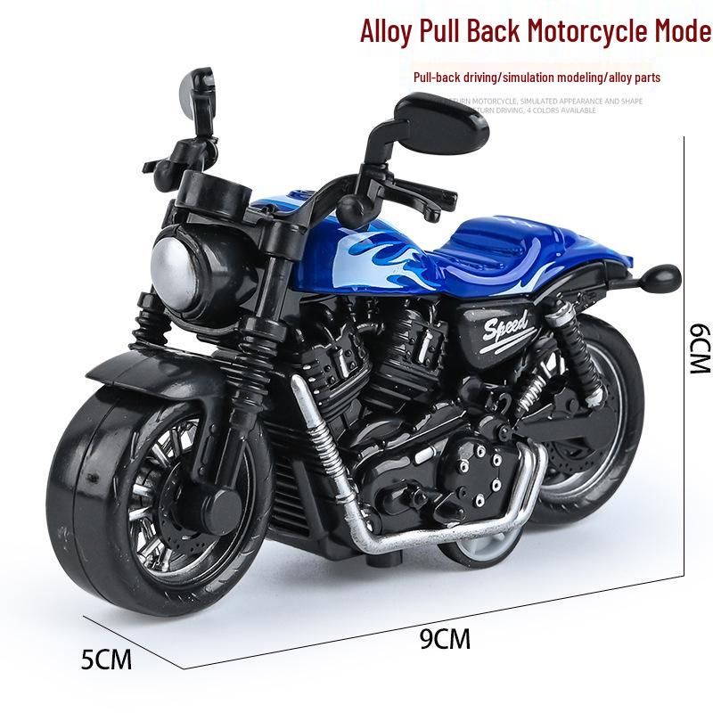 Children's TikTok Influencer Pull-Back Toy: Boys' Motorcycle & Car Alloy Model