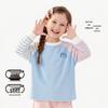 Girls' Spring Long Sleeve Color-Block Striped T-Shirt