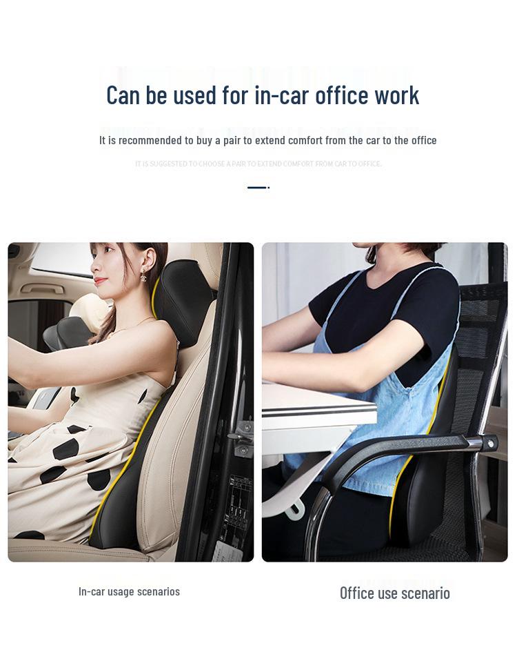 Memory Foam Car Headrest & Lumbar Support Pillow