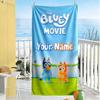 Bluey Personalized Name Beach Towel Super Soft Microfiber Quickdry Fabric Ideal for Travel Outdoor Swim Pool Yoga Surf Camping Hiking Gym Gift Holiday