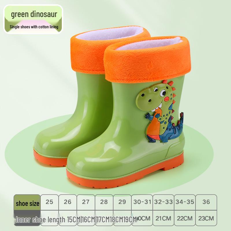 Children's Waterproof Unicorn & Dinosaur Rain Boots with Non-Slip Sole, Fleece-Lined for Boys & Girls