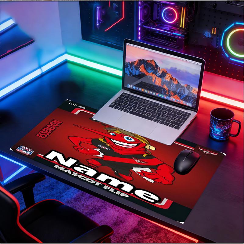 Custom Name Personalized Essendon Football Pattern Mousepad, Laptop PC Desk Mat, Decorative Desk Mat for Home Keyboard Pad Gift