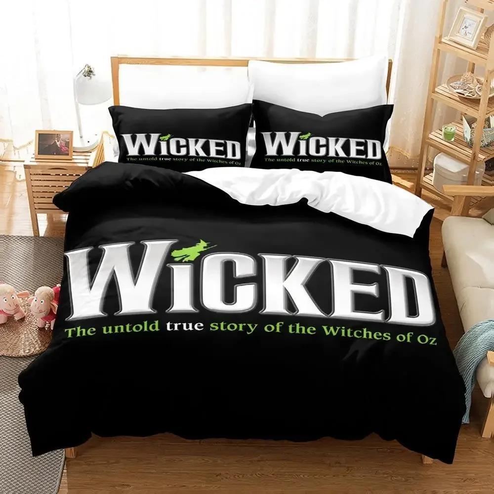 

Wicked Musical Broadway Drama Bedding Set Single Twin Full Queen King Size Bed Set Aldult Kid Bedroom Duvetcover Sets 3D Print Tool 70x133cm 2pcs