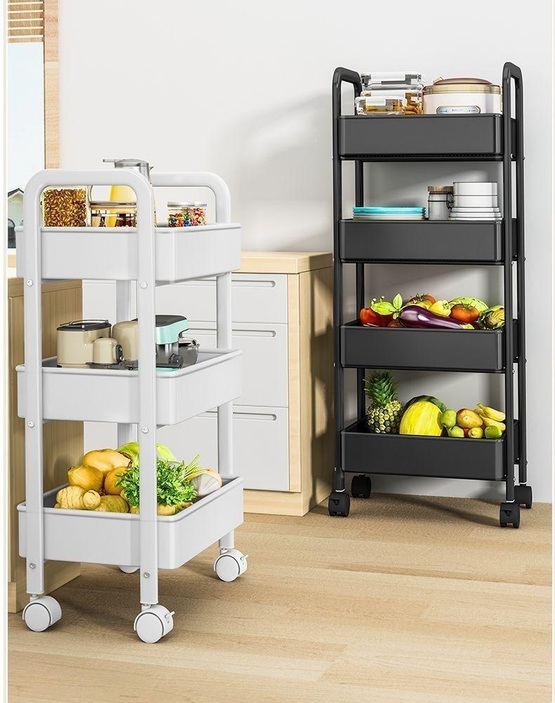 Compact Multi-layer Trolley Storage Rack for Kitchen, Bedroom, and Bathroom