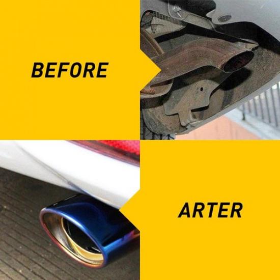 Blue Auto Rear Round Exhaust Pipe Tip Stainless Muffler Tail Steel Accessories
