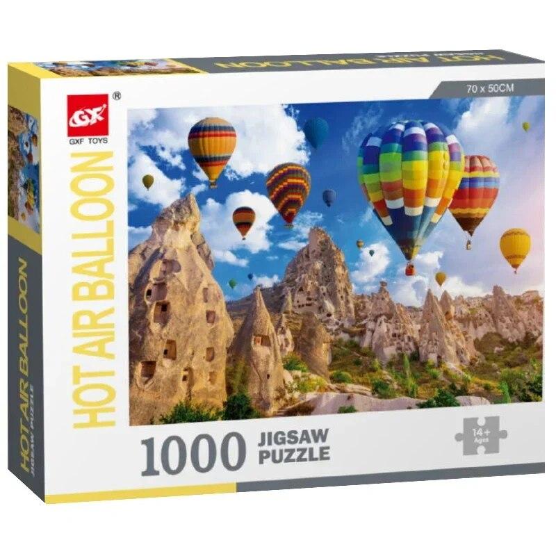 

Бумажный пазл для взрослых 70*50 см, 1000 шт., уличный воздушный шар, красивый пейзаж, ежедневные развлечения, рождественский подарок