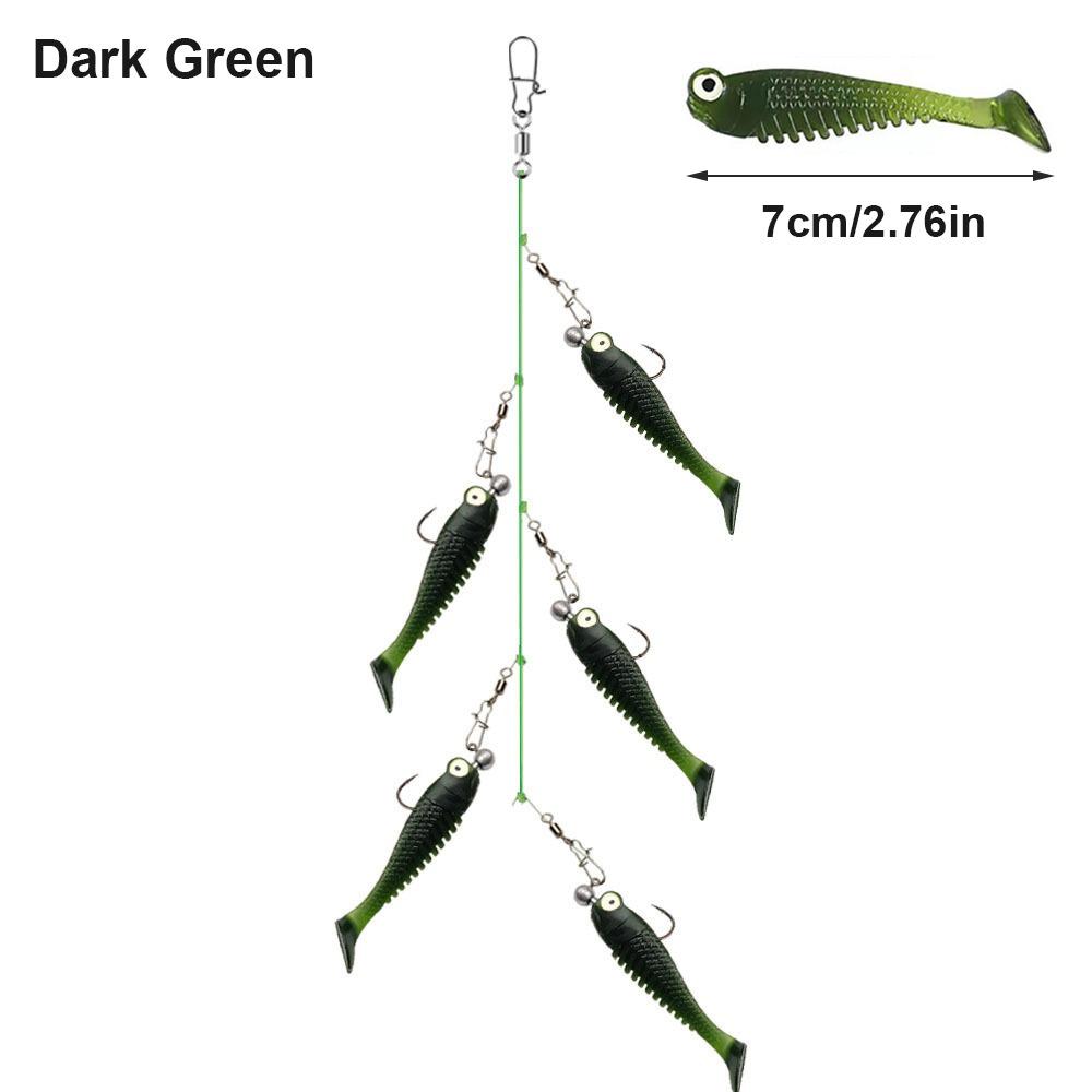 Silicone Cluster Fish Lure Anti-hanging Sole Sharp Fish Hook Simulation Bait Soft Swivel Pin Fishing Set-up Sea Fishing