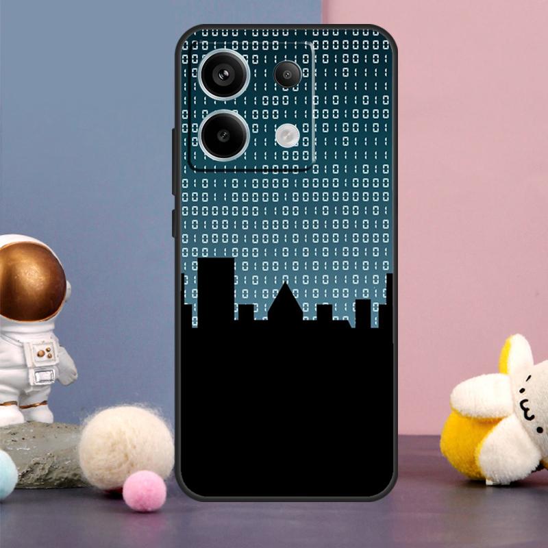 

Hacker Binary Matrix Rain Cover For Xiaomi Redmi Note 13 12 11 9 10 Pro 12S 11S 10S 9S Redmi 13 12 10C 12C 13C Case Redmi Note 11S