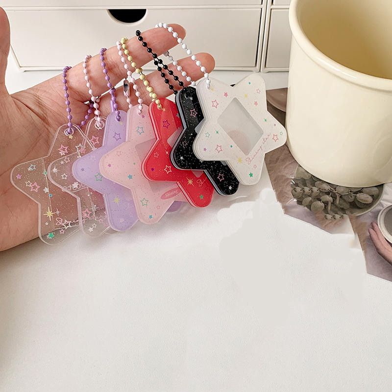 Mini Acrylic Photo Case for 1 inch Photo Cute Star Photo Card Case  Card Brick Idol Photocard Holder Goo Card Supplies