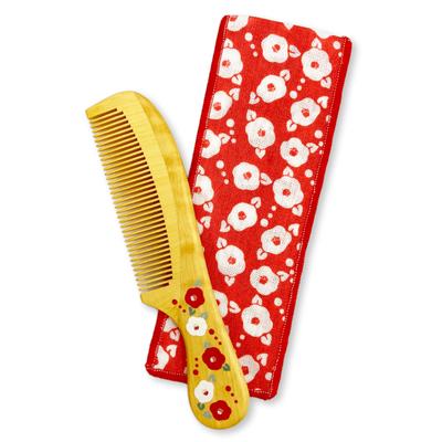 (Styleneo) Hairbrush Comb, Boxwood Comb, Made In Japan, Wooden, Bisugata No Wa Comb, 100% Naturally Squeezed Camellia Oil (Camellia, 3.5 X 15.2 Cm)