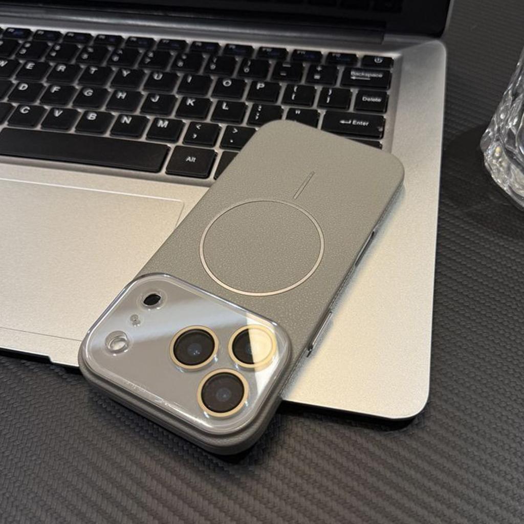 New Leather Texture Magnetic Phone Case for Apple 17 Pro Max - Trendy Couple's Custom Colored Magnetic Phone Cover