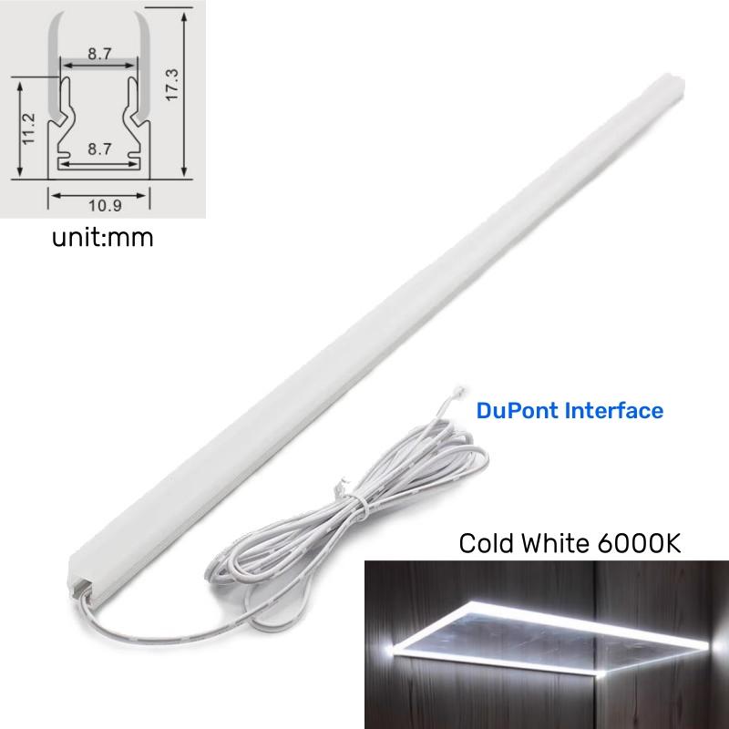 Glass Shelf LED Cabinet Layer Lamp Aluminum Profile Recessed Splint Panel Edge Backlight Wardrobe Book Invisible Bar Strip Light