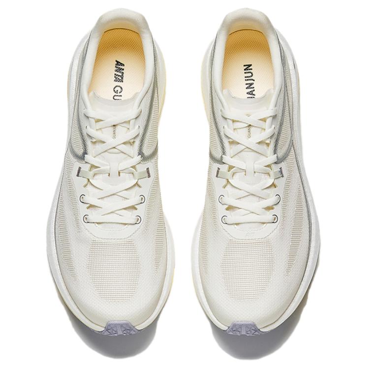 Anta Slip Resistant Abrasion Resistant Low top Casual City Commuting Running Shoes Men's Beige Silver 112525532A-3