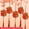 5pc Vietnamese New Year Pendant with Tassel Spring Festival Home Tree Hanging Lucky Decor The Year of Horse Party Hanging Supply