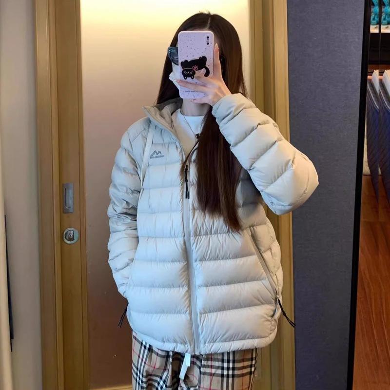 Ribs light and thin short couple retro bread clothes hooded versatile solid color large size warm winter down cotton clothes tide