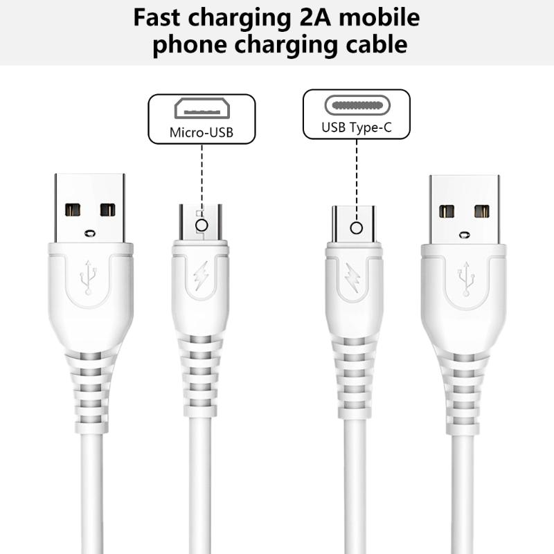 USB2.0 Charging Cable Quick Charging Data Cord Male 2A USB to USB 5Pin/Type C Connector Wire Line for Phones Tablets