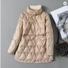 Autunno Inverno Donna Ultraleggero Piumino Lungo Piumino D'Anatra Bianca Femminile Monopetto Double Face