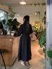 2026 Spring French Minimalist A-Line Long Sleeve Waist-Cinching Dress - Women's Elegant Slimming Design
