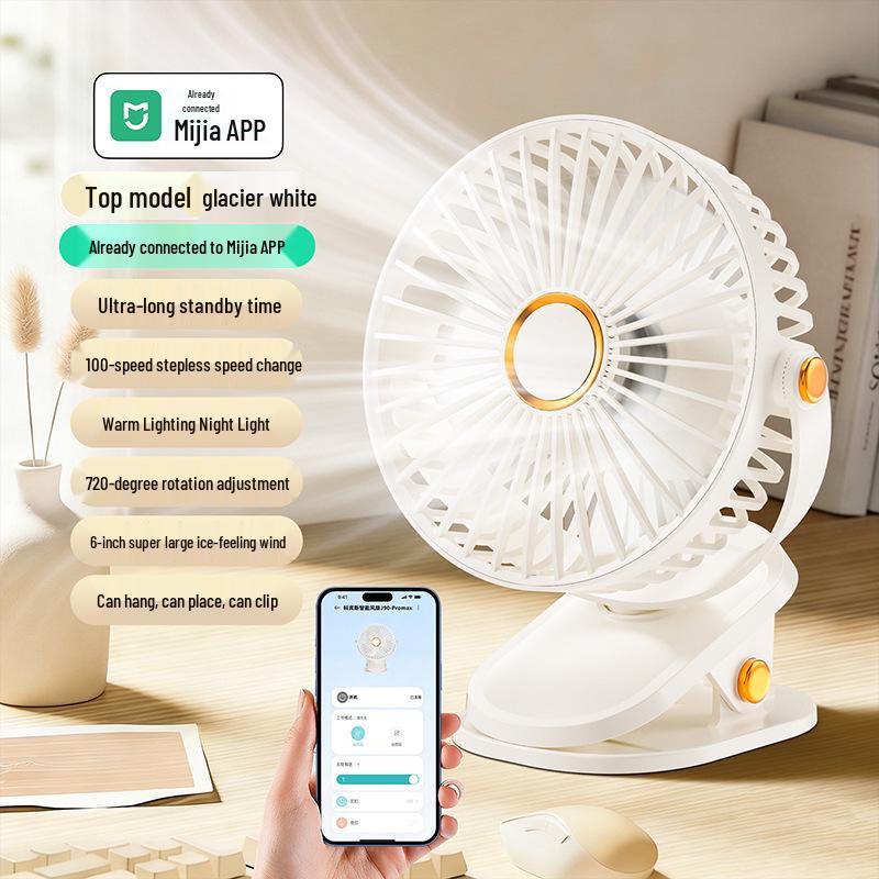 Mini USB Rechargeable Clip-On Desktop Fan for Dorms and Home