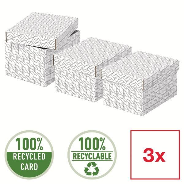Boîtes de rangement Accueil - ESSELTE - Format S - Blanc - Carton - x3