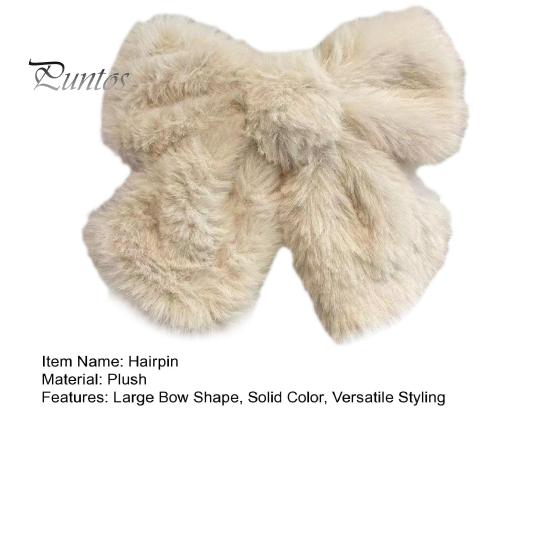 Mädchen Große Schleife Haarnadel Einfarbig Plüsch Textur Haar Clip Herbst Winter Stil Haar Zubehör Täglichen Tragen