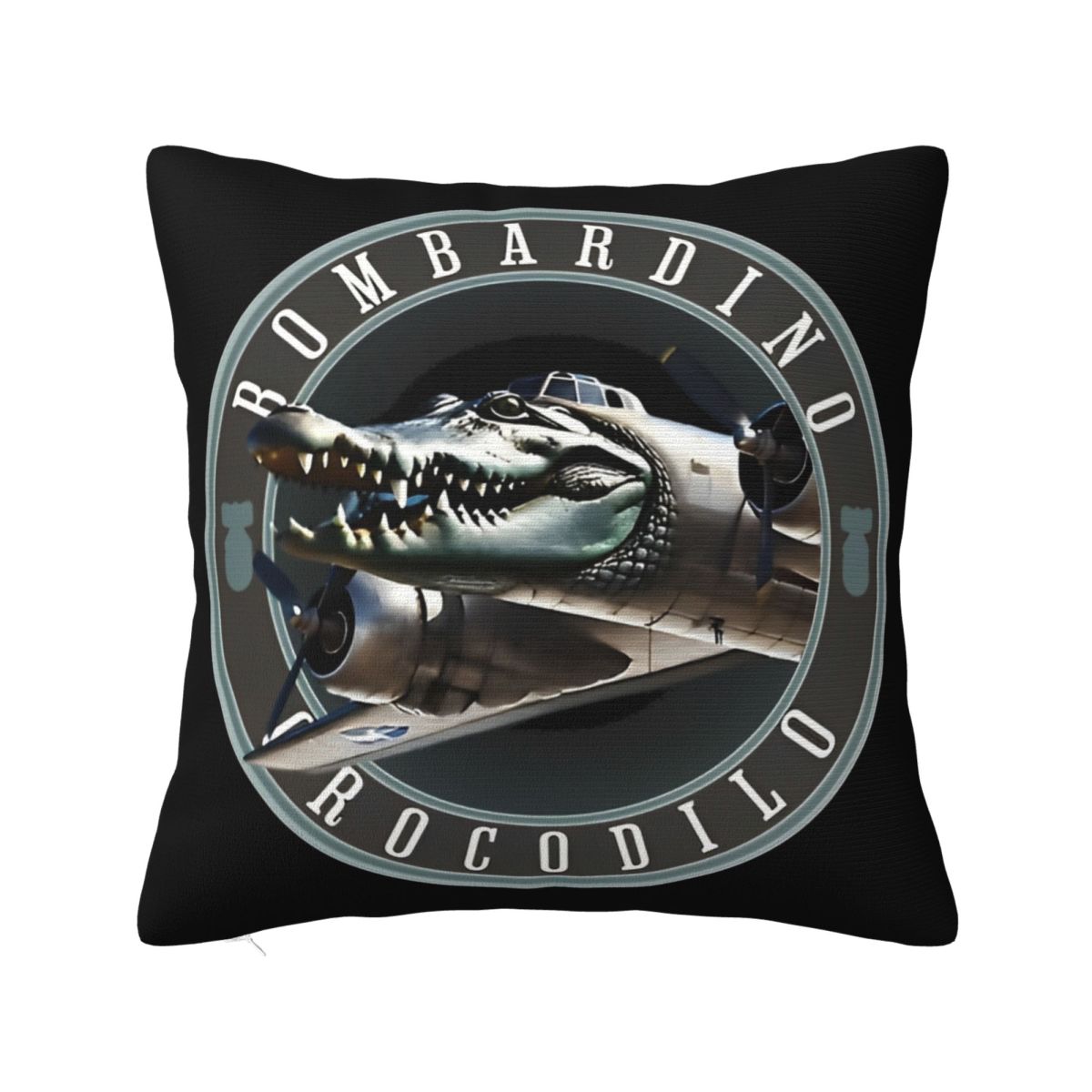 Bombardiro Crocodilo Italian Meme Pillowcase Polyester Cushion Cover Decoration Funny Brainrot Throw Pillow Case Cover Home 30x30cm