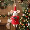 Decorative Mouse for Christmas Trees Felt Ornament, Handmade Wool Mice Hanging Decoration, Cute Needle Small Collectibles Felted Doll