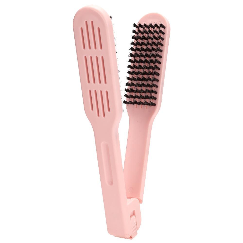 Multifunctional Double Sided V Brush Hair Care Hair Straightener Hairdressing Clamp Comb Anti-Static Anti-slip