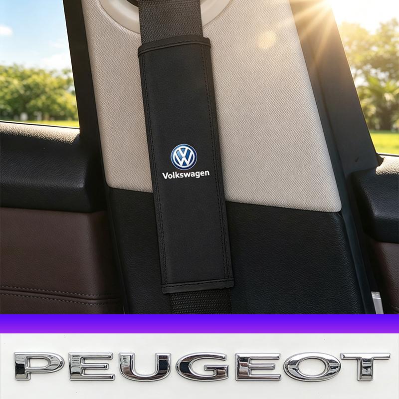 Car Seat Safety Belt Shoulder Protector Pad Accessories Valve Cap For VW Golf Amarok T5 Phaeton Teramont ID3 Tiguan T-Cross Pass ydcp0